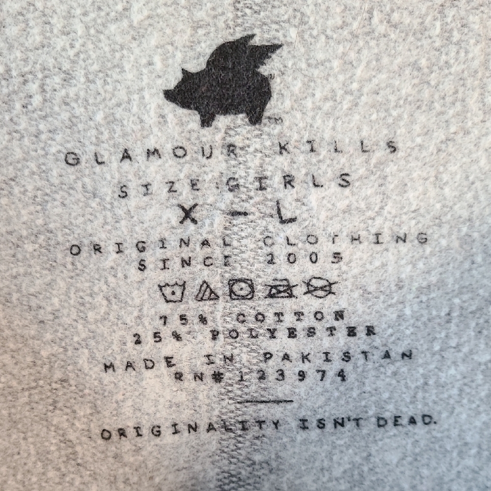 Glamour Kills Gray Crew Neck Sweatershirt Dream As If You Will Live Forever XL - Picture 2 of 10